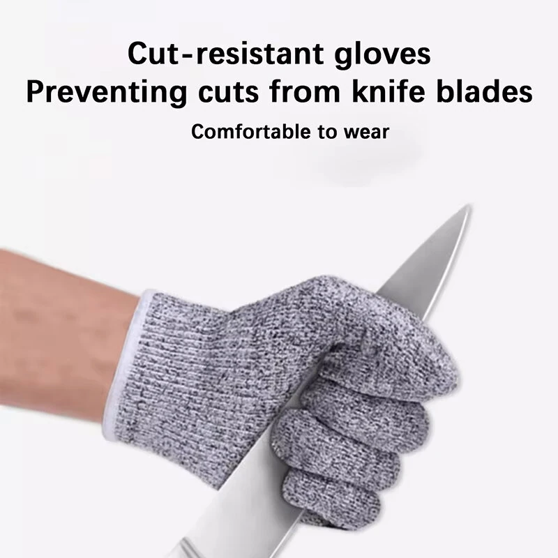(image for) IPRee Level 5 Cut Proof Stab Resistant Wire Metal Glove Kitchen Fishing Cuts Gloves for Oyster Shucking Fish Gardening Safety Gloves